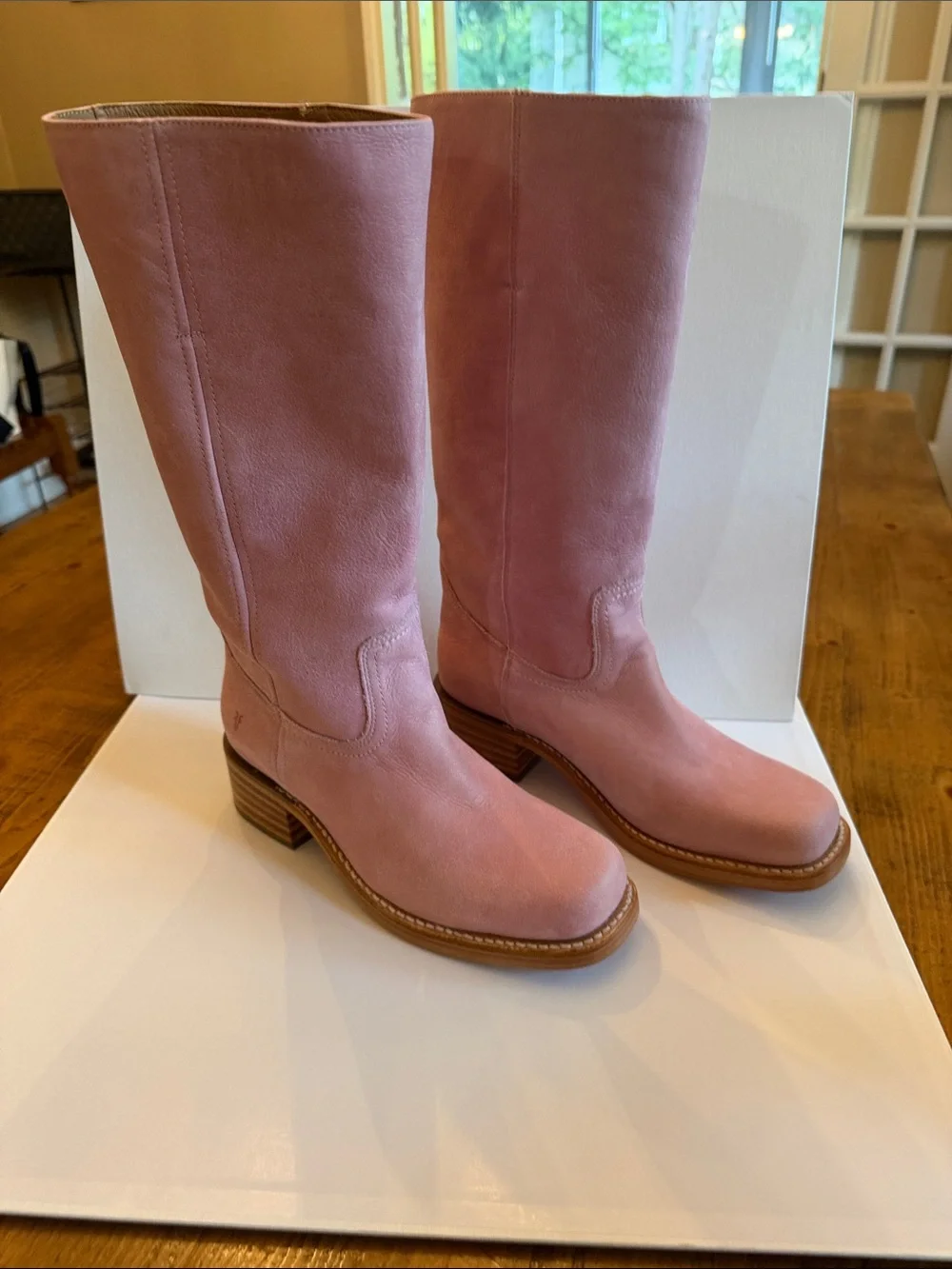 NEW FRYE Campus 14L Boots in Pink Sz: 9.5 Genuine Leather Tall Boots $498